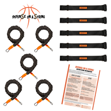 Load image into Gallery viewer, DEFENSE ON A STRING BASKETBALL - 1 unit of 5 belts connected by 5 bungees
